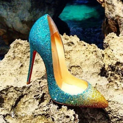blue ombre heels