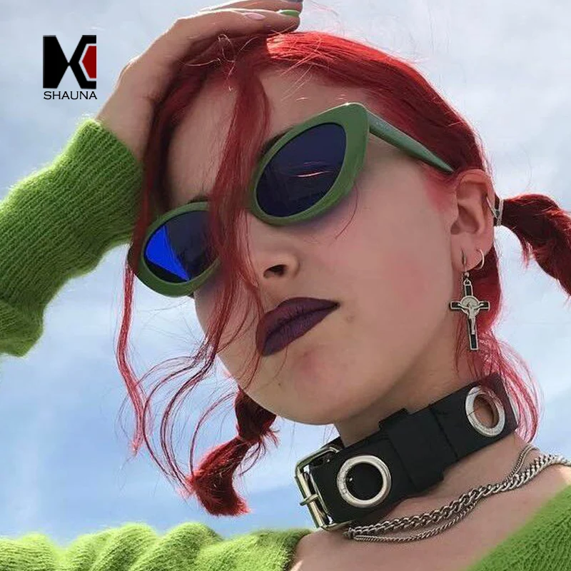 

SHAUNA Double Colors Frame Women Small Cat Eye Sunglasses