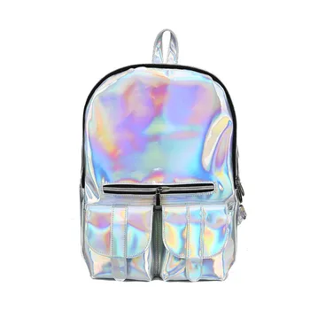 

Multi Pocket Reflective Student School Bag Fashion Women Girls Double Shoulder Backpack Large Capacity 2019 Hot Sales