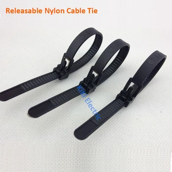 

10"L 8*250(width7mm)MM Releasable Nylon Cable ties repeatedly use wire ties use for 4-63MM electric wire Can loose zip tie