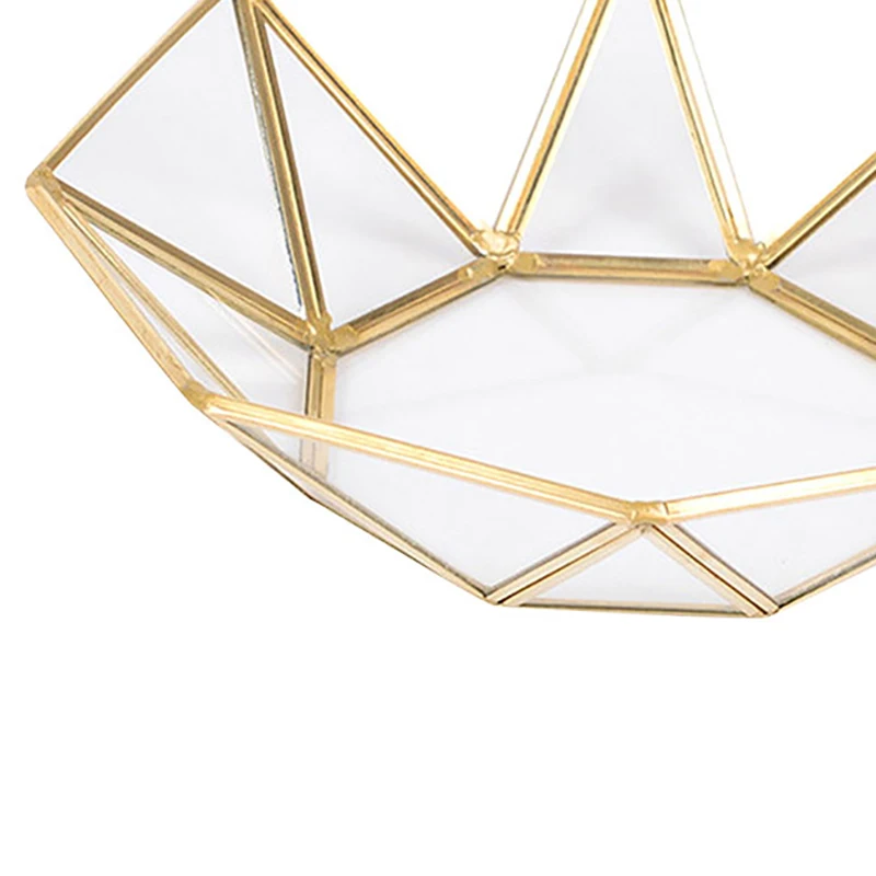 2019 латунь стекло Геометрия лотки для хранения простота стиль дома организатор ювелирных изделий цепочки и ожерелья десерт Plat