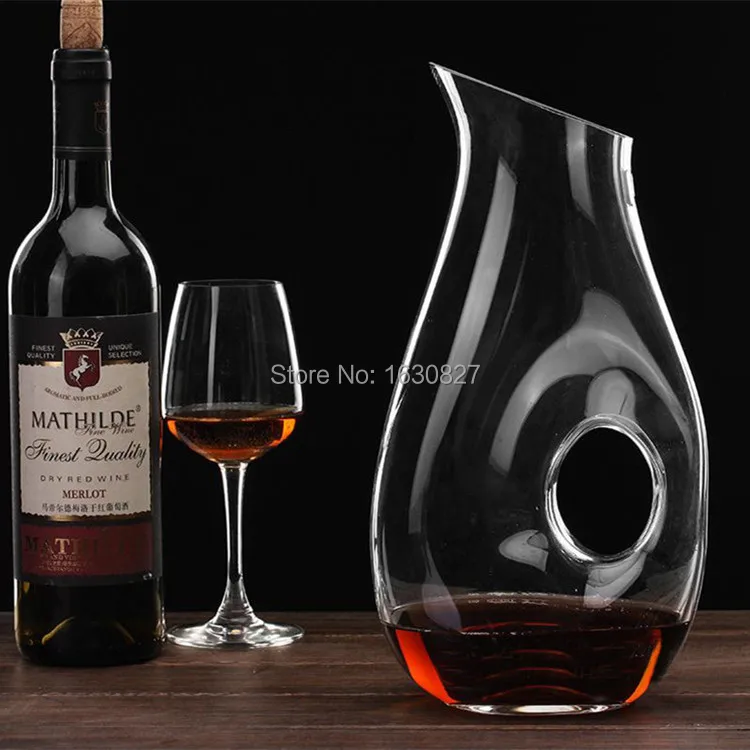 Handmade Crystal Red Wine Pourer Glass Decanter Brandy Decant Set Jug