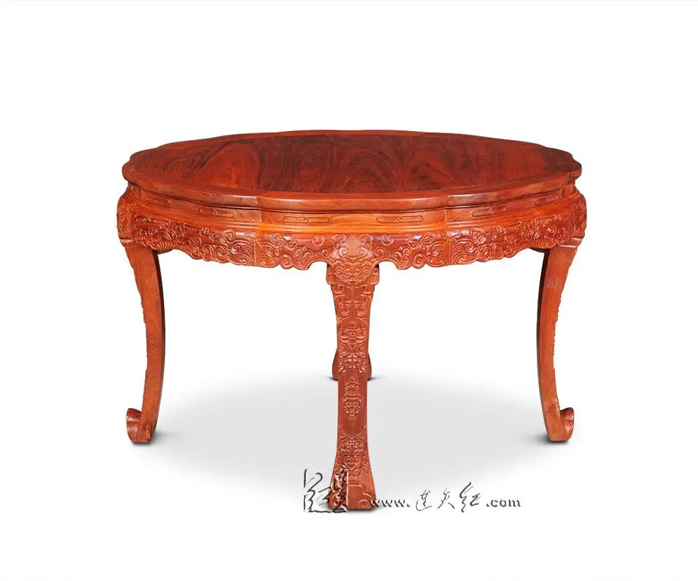 Круглый стол 126*80 см Redwood Рабочий стол переговоров в офисе Бирма палисандр Обеденная мебель из массива дерева неоклассической Аннато применимость - Цвет: Burma Rosewood Table
