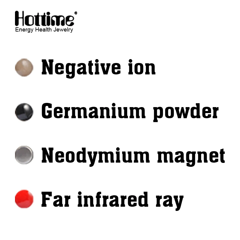 

Hottime 4 in 1 Bio Elements Energy (Negative ions, Far-infrared rays, Magnet stone, Germanium powder) For Health Jewelry