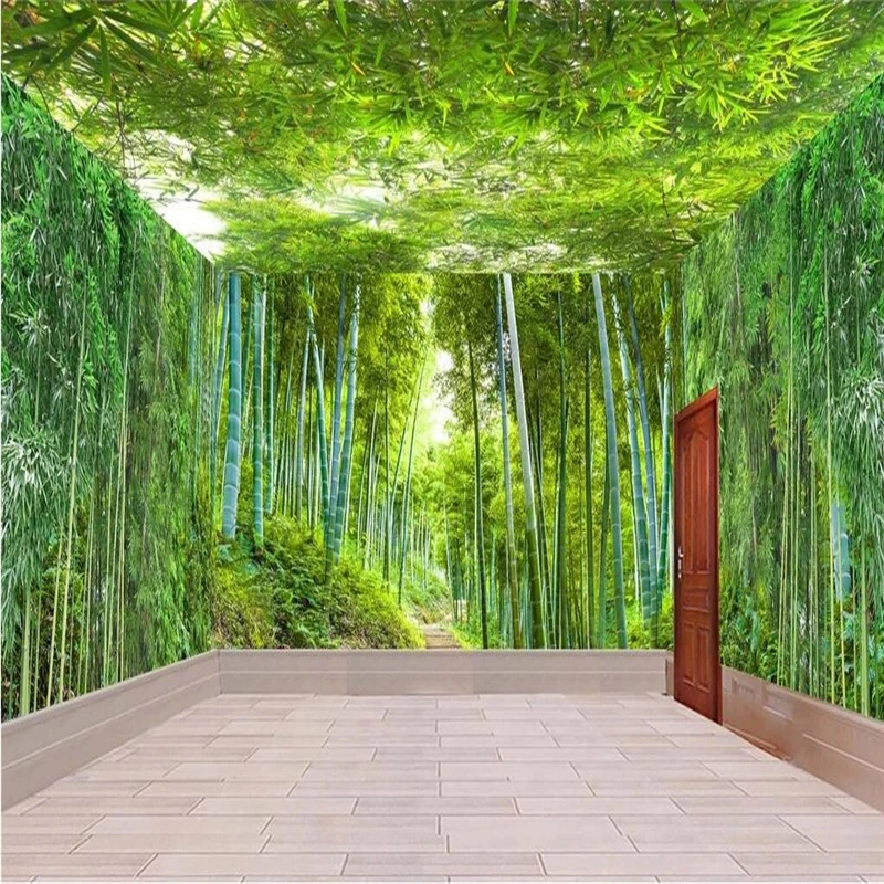 

beibehang Custom Photo Wallpaper 3D Fresco 3d 3D Stereo View Bamboo Wall TV Background Wall papel de parede wall paper