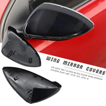 

For Volkswagen GOLF MK7 Wing Mirror Covers Gloss Black Caps Case Shell Replacement Mirror Housing Cover Mirror Cover