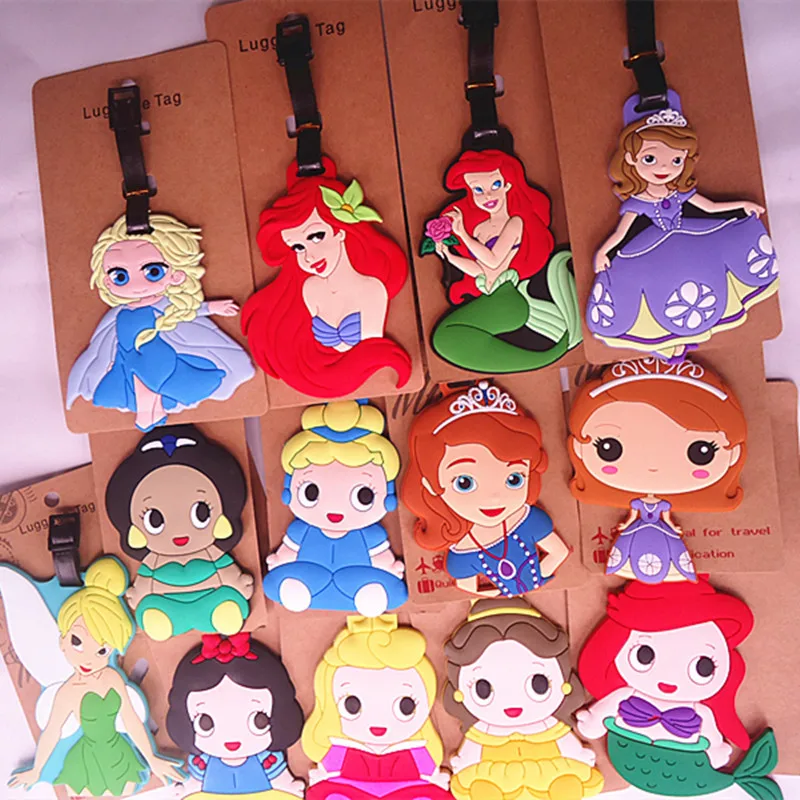 Disney princess cartoon аксессуары для путешествий дорожная бирка багаж чемодан Холодное