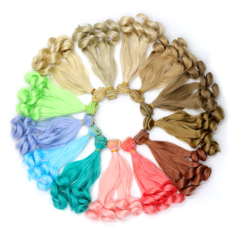 Doll accessories doll wigs toy wigs Msiredoll bjd wig Accessories 1piece 20*100CM doll hair 1/3 1/4 1/6 1/12 Gradient Color Curly bjd wigs diy