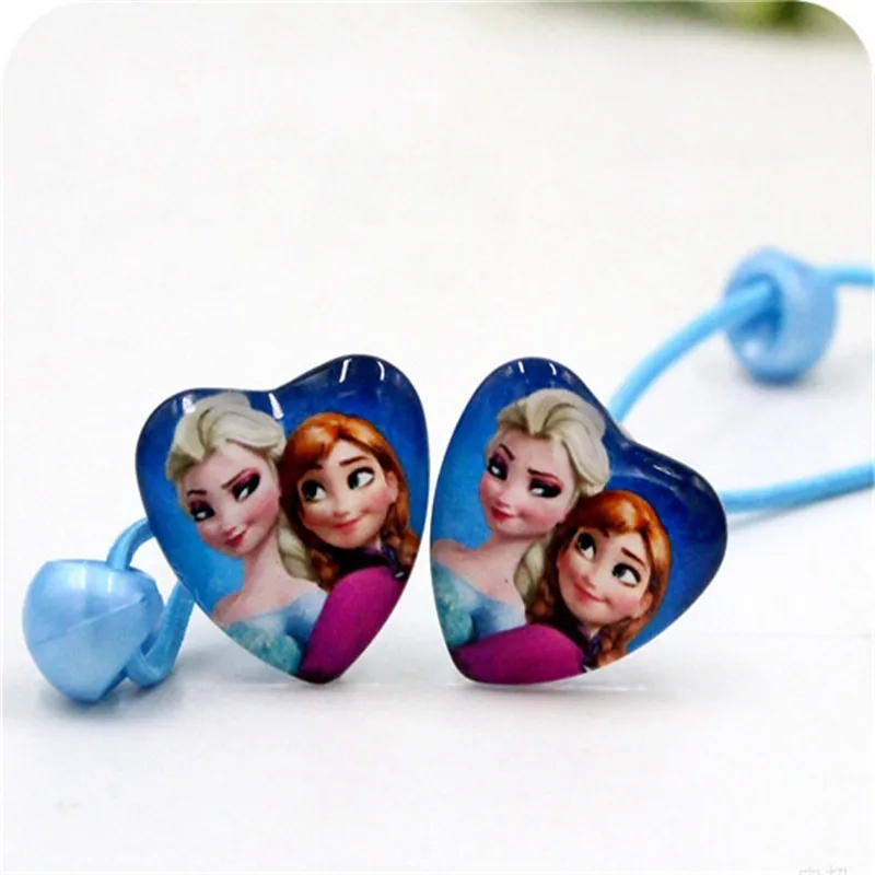 

2pcs/lot Frozen Children's Doll Accessories Hair Cartoon Snow Princess Minnie Sophia Side clip Hair rope hair ring