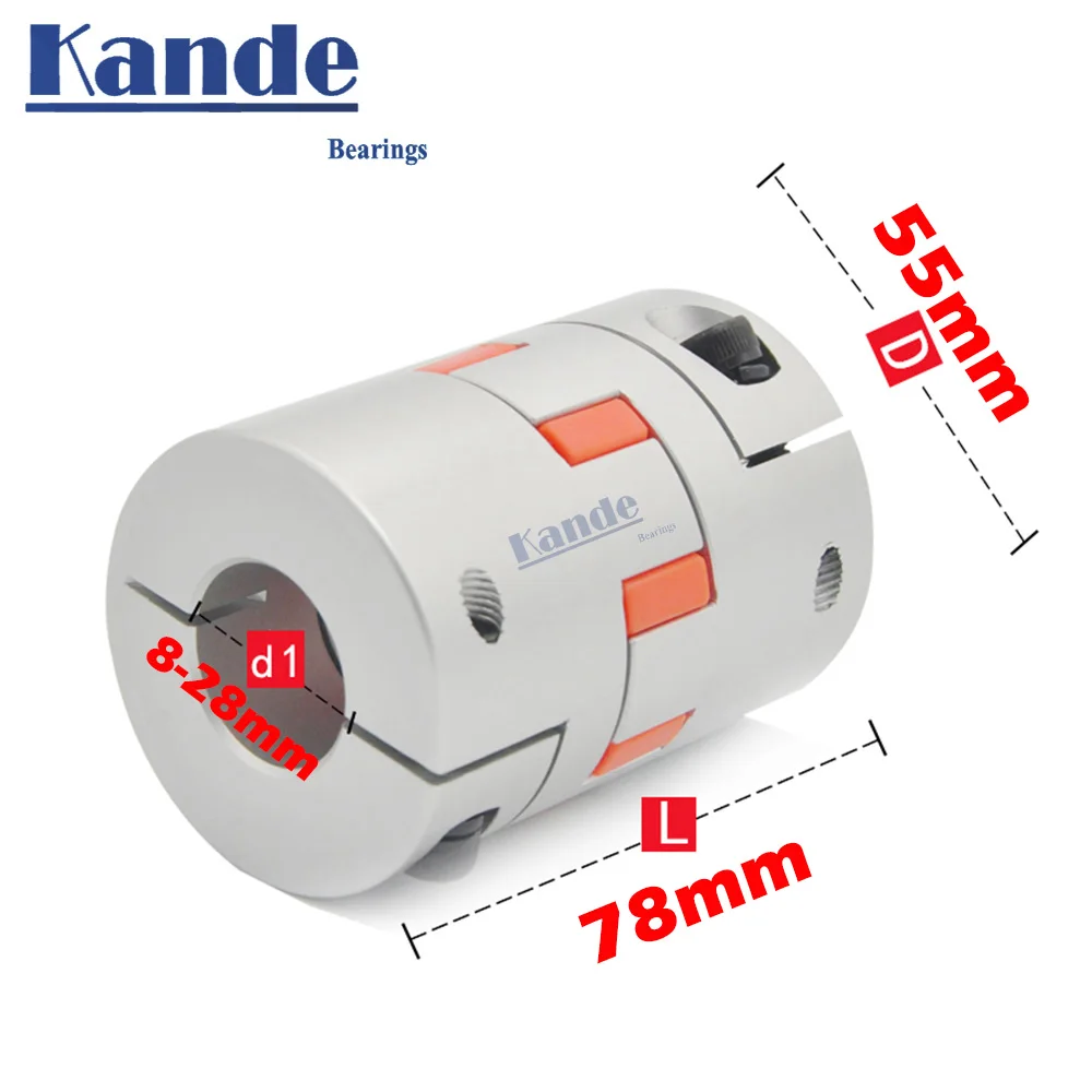 

CF-03/BW series 1PCS Flexible plum clamp coupler D55L78 shaft size CNC Jaw shaft coupling 10/12/14/16/18/20/22/24/25mm D55 L78