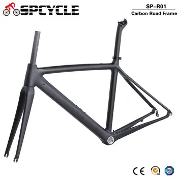 

Spcycle 2019 New Carbon Road Bike Frame Di2 & Mechanical Super Light Carbon Racing Bicycle Frames With Fork Seatpost Headset