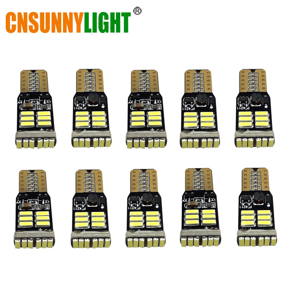 

CNSUNNYLIGHT 10x T10 4014 LED 12V W5W led Car Bulbs 168 194 Turn Side License Plate Light Car Parking Fog Lamp clearance light
