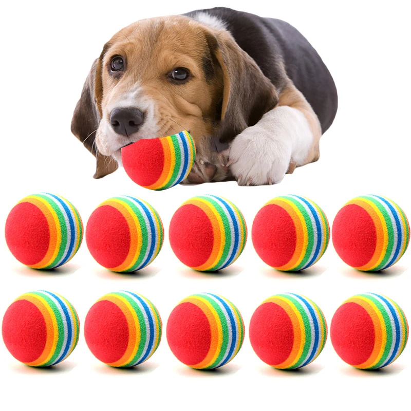 

5/10/20pcs Pet Toys Dog Toys 3.5CM Rainbow Colorful Play Balls Chew Toys for Pets Products Funny Balls Toys Pet Accessories