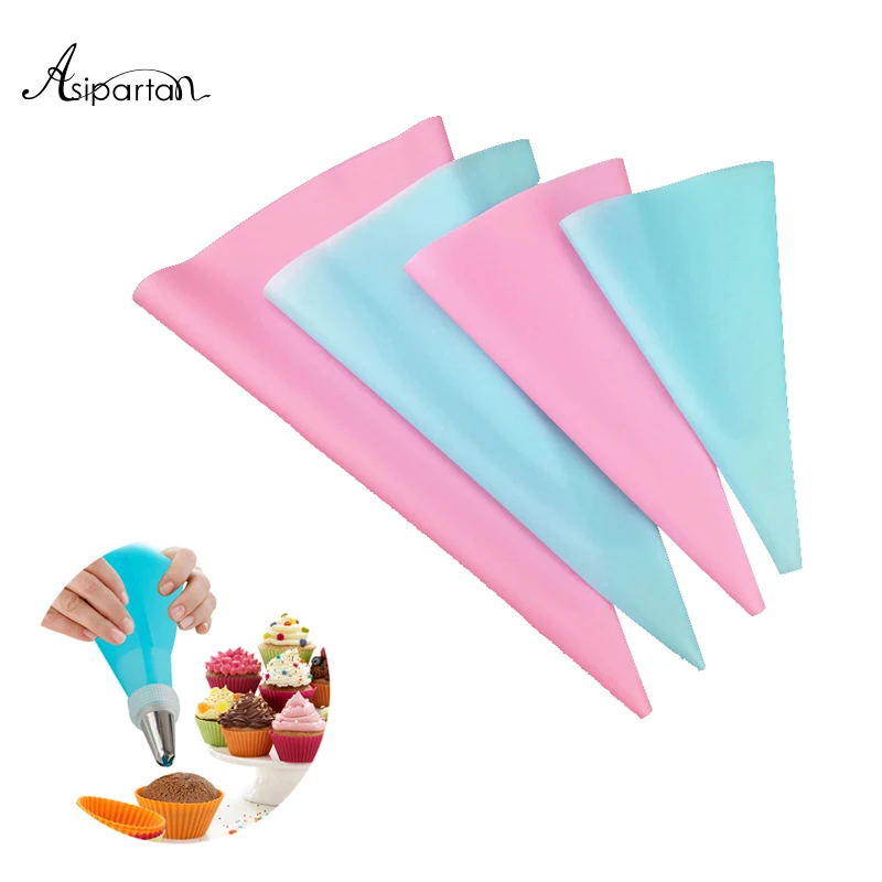 Asipartan 4pcs/set Reusable Icing Piping Bag Decorating Bag Cream