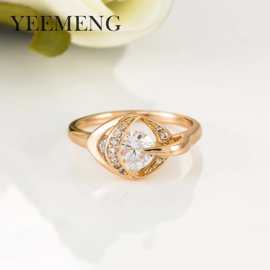 YEEMENG Циркон инкрустированные с полым глазом Форма Золотые Обручальные кольца для женщин обручальное кольцо для женщин ювелирные изделия