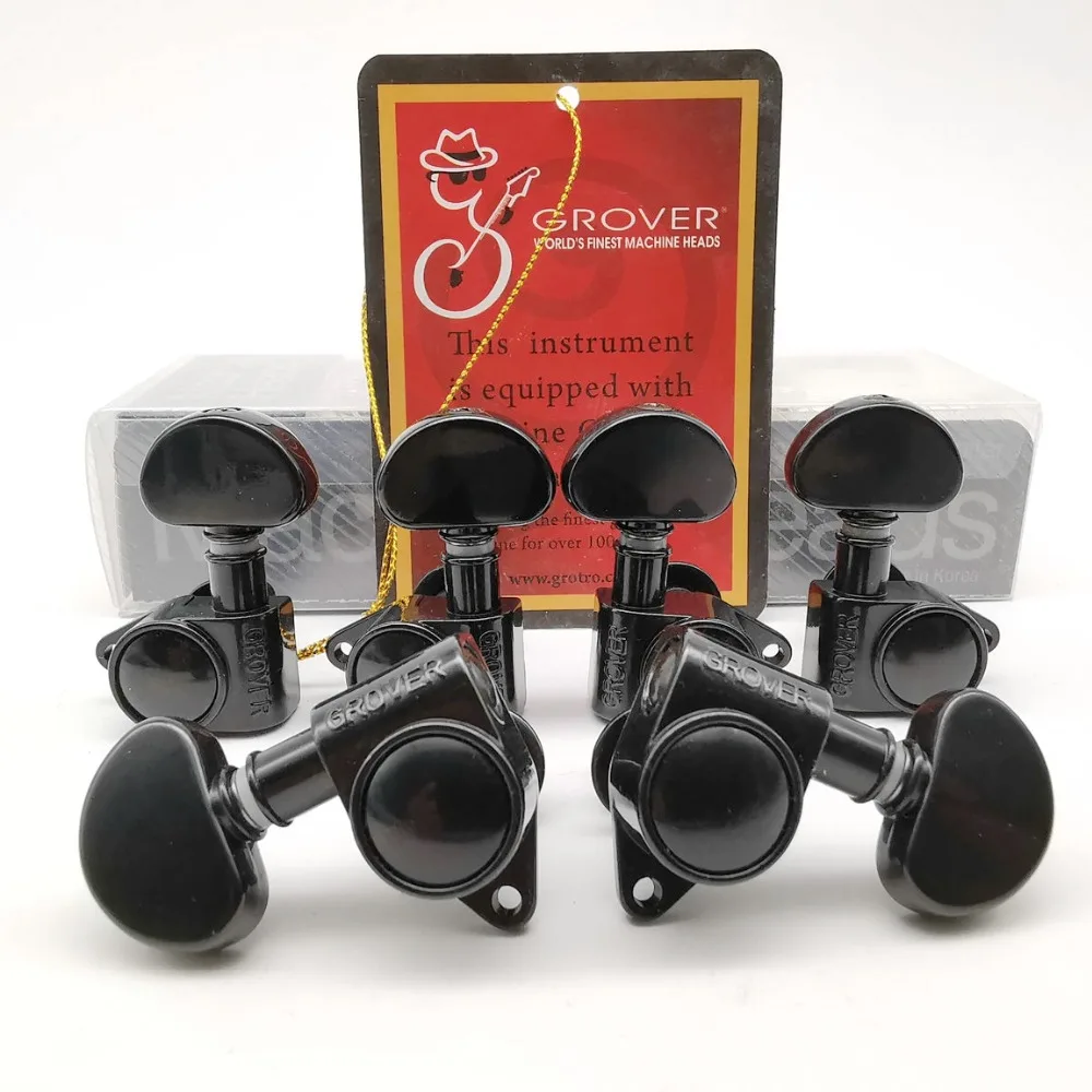 

Grover Guitar Machine Heads Tuners Tuning Pegs Black Gear 18:1 Made in Korea