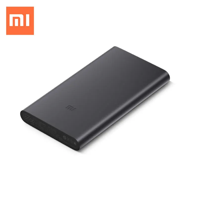 10000 мАч Xiaomi power Bank 2 Внешний аккумулятор 18 Вт Быстрая зарядка ультра тонкий для мобильных телефонов Быстрая зарядка один USB цифровой - Цвет: black