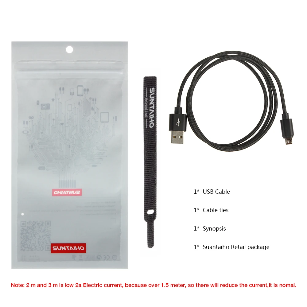 10-Pack Suntaiho Micro USB Cable 2.4A Nylon Weaving Microusb USB Charge Cable For Samsung Xiaomi Huawei HTC