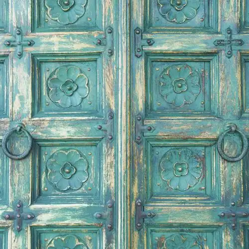 Huayi Art Fabric Cloth Photography Backdrop Old Vintage Door