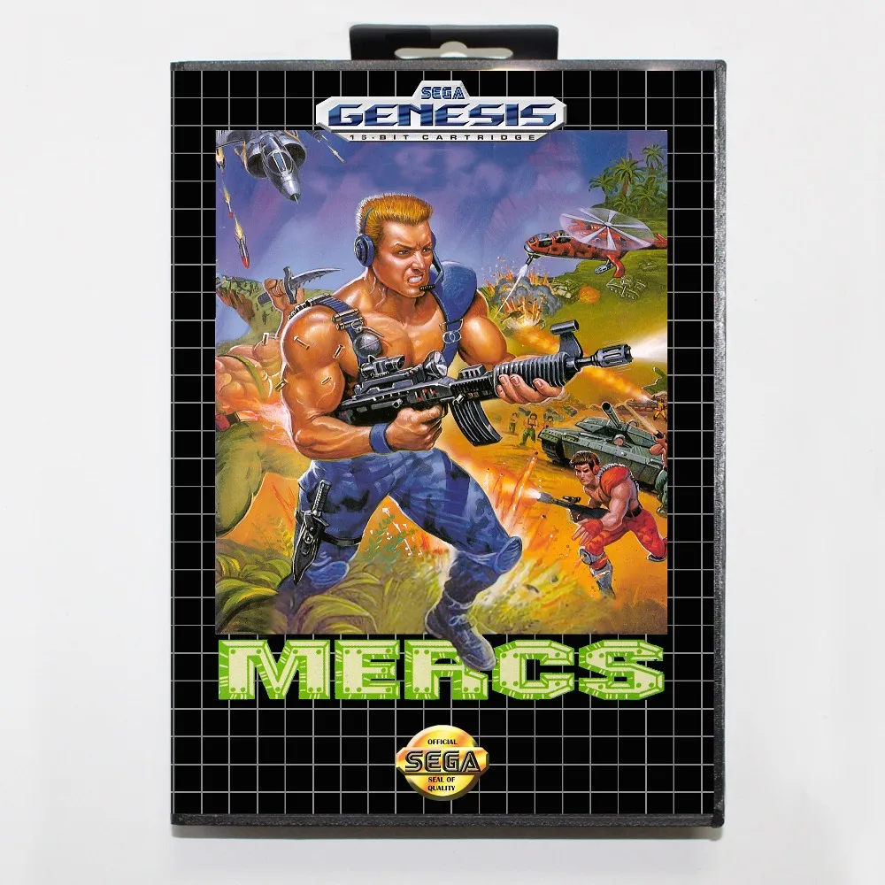 Mercs 16 bit MD card with Retail box for Sega MegaDrive font b Video b font