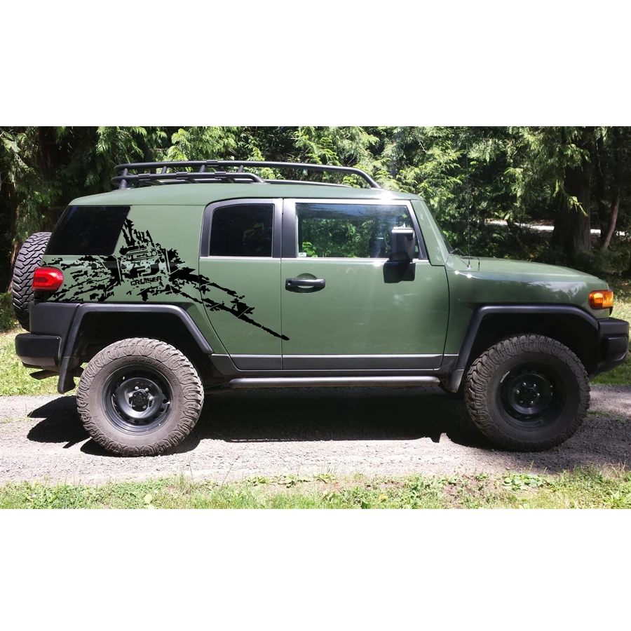 car sticker 2pc rear trunk firearm tank styling car mud graphic vinyl car accessories custom for toyota FJ CRUISER