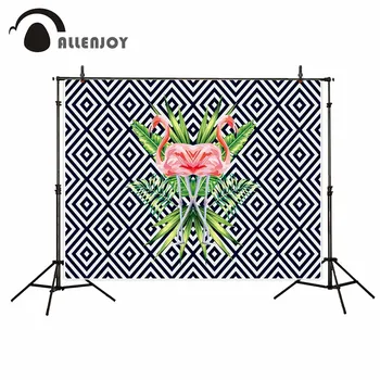 

Allenjoy Abstract stylish flamingo tropical leaves photo backdrop decorations fund photo booth party fond studio photo
