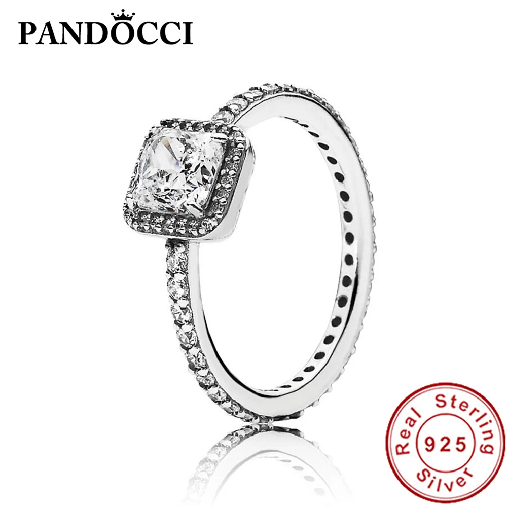 

PANDOCCI 100% 925 Sterling Silver 190947CZ TIMELESS ELEGANCE RING Ring Original Vintage Jewelry Factory Wholesale