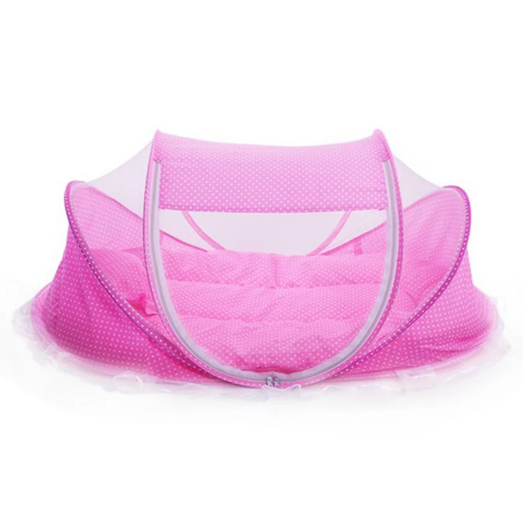 Portable Foldable Baby Infant Toddler Mosquito Bed Crib Mattress Pillow and Tent for Outdoor Indoor Travel