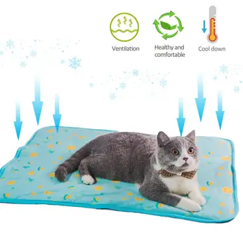 

Cat Dog Cooling Mat Pet Ice Pad Teddy Mattress Pet Cool Mat Bed Cat Cushion Summer Keep Cool Pet Gel Cooling Dog Mat For Cat M L
