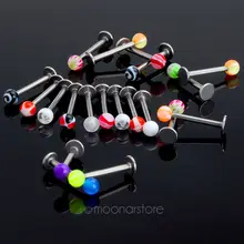 Новая мода 20 шт./пакет красочная акриловая коробка для пирсинга хрящей серьги спирали пирсинг уха Лабрет, украшение для тела для Для женщин& Для мужчин ювелирные изделия