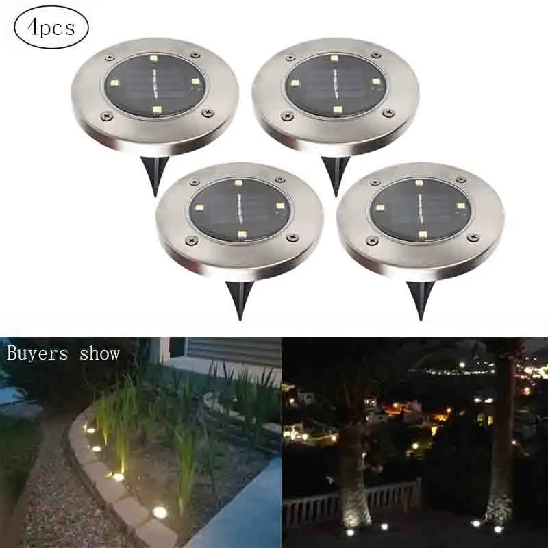 

Hot Sale Underground Light 8 LED Solar Power Buried Light Under Ground Lamp Outdoor Path Way Garden Lawn Yard Outdoor Lighting