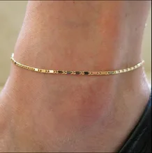 Fashion Gold Thin Chain Ankle Charm Anklet Leg Bracelet Foot Jewelry Adjustable Ankle Bracelets For Women Accessories
