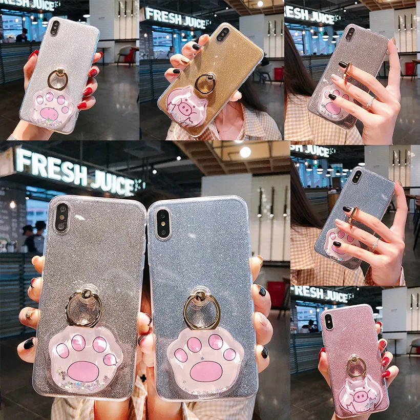 Чехлы с блестящим кольцом для Samsung Galaxy S10 Plus S10E Note 9 8 5 S9 S8 S7 S5 S6 Edge Bling зыбучий песок