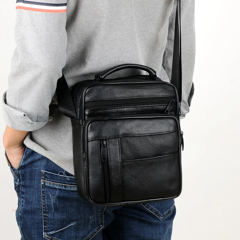  WEIXIER Brand 2019 New Business Men's Casual Genuine Leather Cow skin Small Men Messenger Bags High - 32967742192