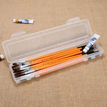 1Pc Trasparente Pennello di Pittura Matite Scatola di Immagazzinaggio Penna Acquerello Contenitore di Strumenti di Disegno Bin Robusto di Plastica di Immagazzinaggio Della Cancelleria(China)