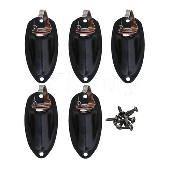 

Yibuy 5PCS Alloy Boat Shape Output Jack Plate Guitar Socket with Screws Black