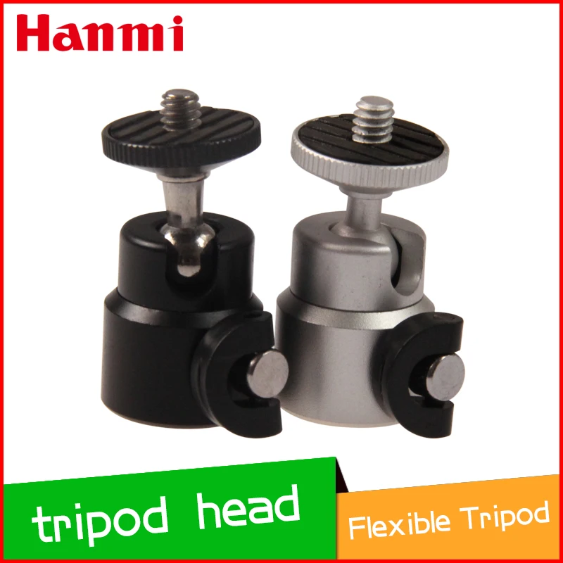 New Silvery Black Compact Metal Camera Mount Adapter 1/4 Screw Thread