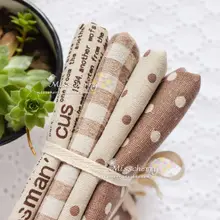 12 шт./лот Винтаж Кофе газета сетчатая ткань Комплект, из плотного хлопка и лайкры, ткань, лоскутного шитья дизайнерские цветные ткани