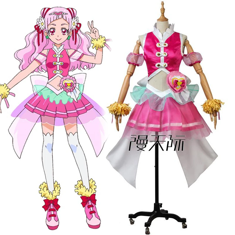 Аниме! Hugtto! Прекрасное платье Pretty Cure Nono Hana Yell сексуальная форма костюм для косплея