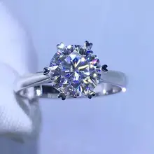 Серебряное кольцо Moissanite 1ct D VVS роскошное свадебное кольцо Moissanite для женщин