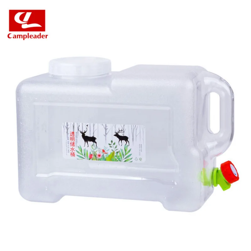 

12L Camping Bucket Quartet PVC Car Bucket with Faucet Driving Car Thickening White Transparent Bucket CL002