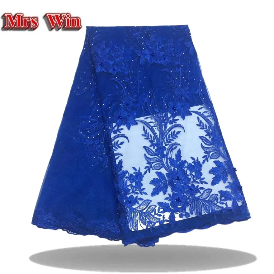 Wholesale French high end lace fabrics stone and beads pattern