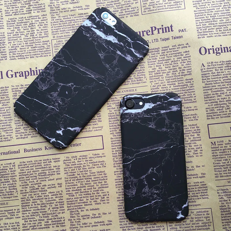 

Boucho Granite Marble Texture Pattern Phone Cases For iphone 5s 5 SE X Case For iphone 6 6S 7 8 plus Black White Phone Cover