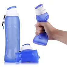 WTCABROE 500ML Creative Outdoor Foldable Silicone Water Bottle Camping Travel Bicycle Sports Collapsible Water Bottle Drinkware