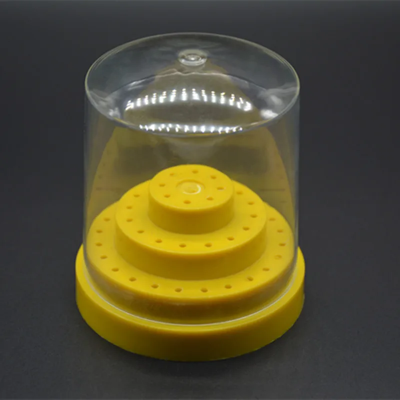 MAOHANG 48 отверстий дрель для ногтей небольшой резак дисплей стойки для ногтей сверло коробка для хранения Органайзер контейнер инструменты для маникюра - Цвет: yellow