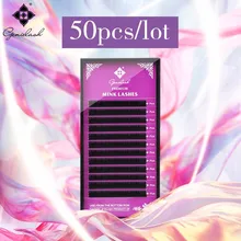 Genielash, индивидуальные ресницы, объемные ресницы для наращивания, высокое качество, накладные ресницы, норковые ресницы, профессиональный макияж, 50 шт./партия