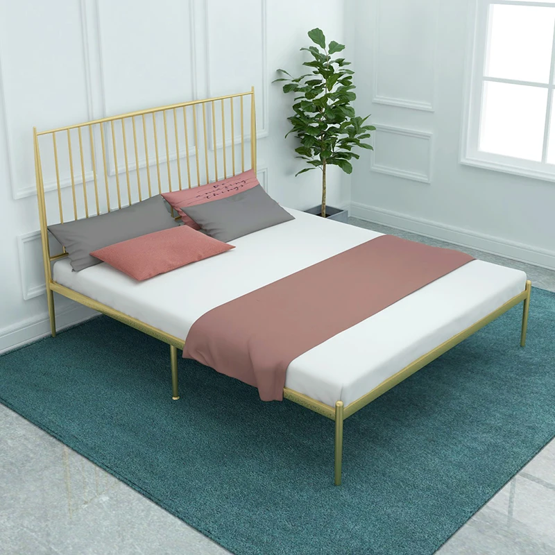Modern contracted iron art bed 1.8 meters double single 1.2 meters children's folding bed adult 1.5 iron