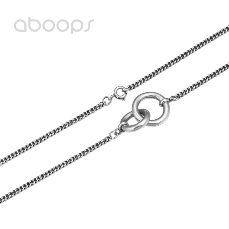 2mm Vintage 925 Sterling Silver Double Loop Chain Necklace for Women
