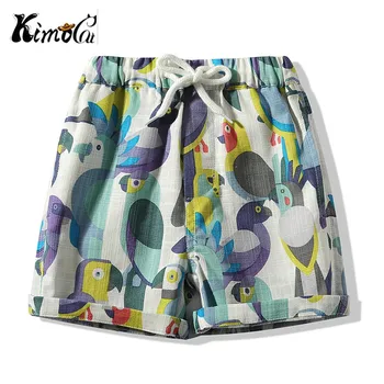 

Kimocat Summer Boys coconut bird Shorts Cotton Trousers Kids Beachwear Children Loose Sport Beach Shorts Sweatpants 2-5Y
