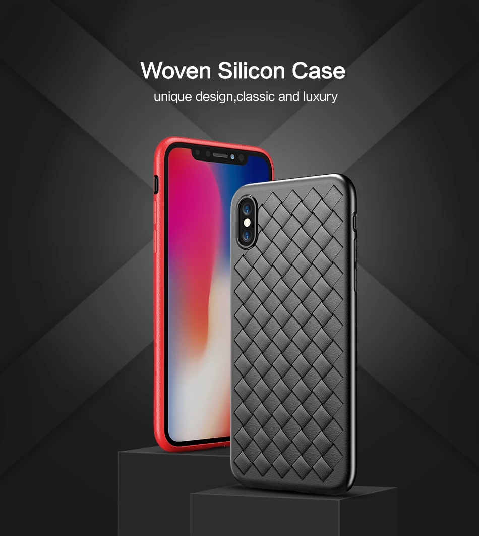 Super Soft Phone Cases For iPhone8 iPhoneX iPhoneXS Max Luxury Grid Cover Silicone Accessories